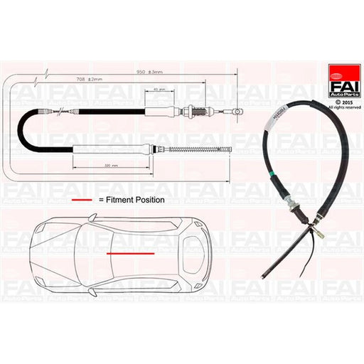 FAI Handbrake Cable Left Rear FBC0104