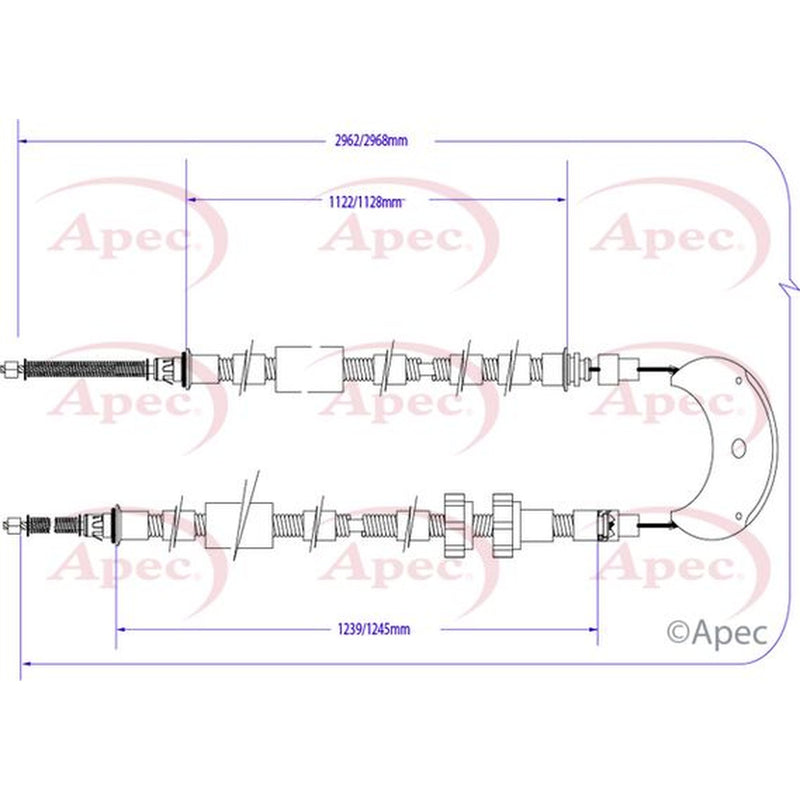 Apec Handbrake Cable Left Rear CAB1526