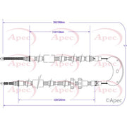 Apec Handbrake Cable Left Rear CAB1526