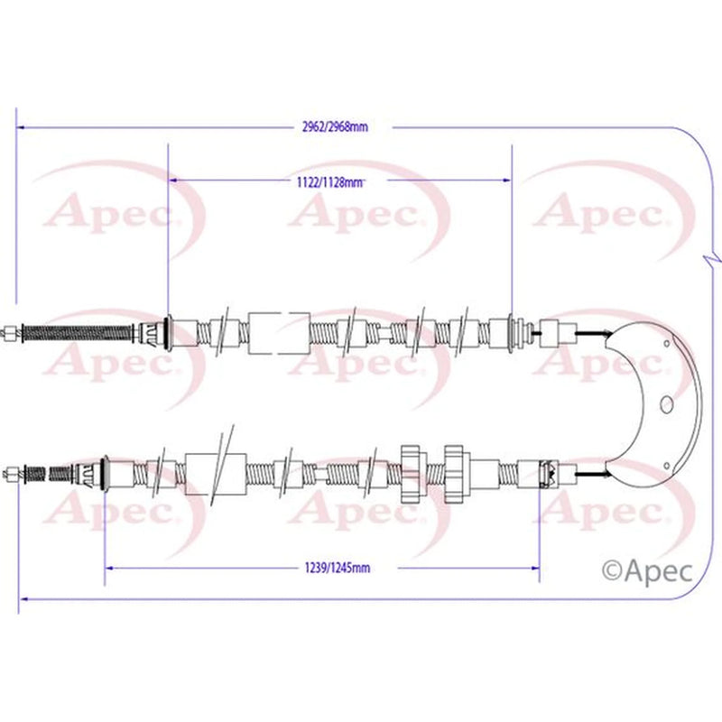 Apec Handbrake Cable Left Rear CAB1526
