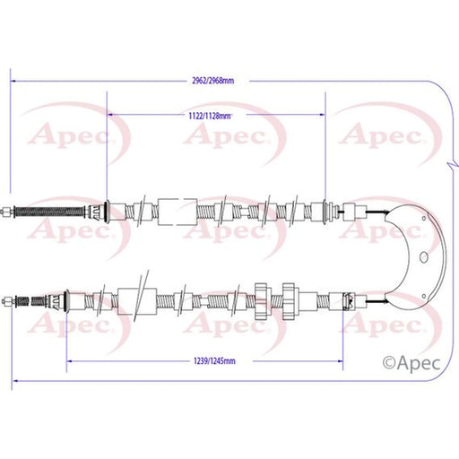 Apec Handbrake Cable Left Rear CAB1526