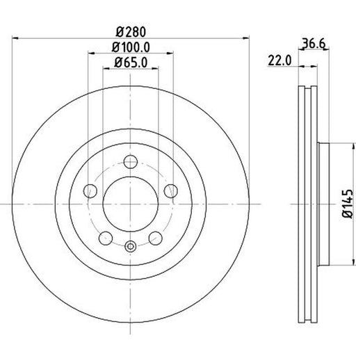 DON 2 x Externally Vented Front Brake Discs PCD10132