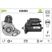 Valeo Starter Motor 12V 1.1kW 10 Teeth 438484