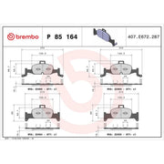 Brembo 4 x Front Brake Pad Set P85164