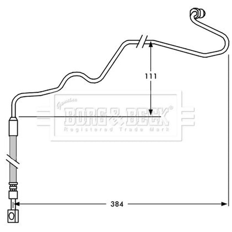 Borg & Beck Brake Hydraulic Hose Line Rear BBH7534