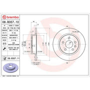 Brembo 2 x Solid Rear Brake Discs 08.B357.11