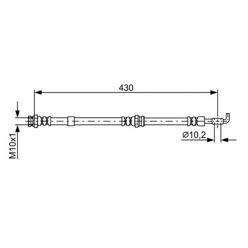 Bosch Brake Hydraulic Hose Line Front 1 987 481 956