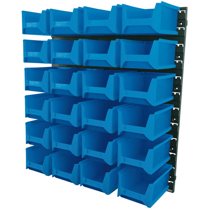 Draper 24 Bin Wall Storage Unit, Large Bins 102x160x75mm
