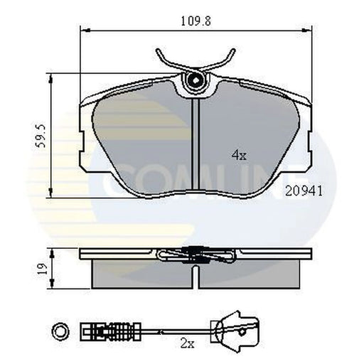Comline 4 x Front Brake Pad Set CBP2360