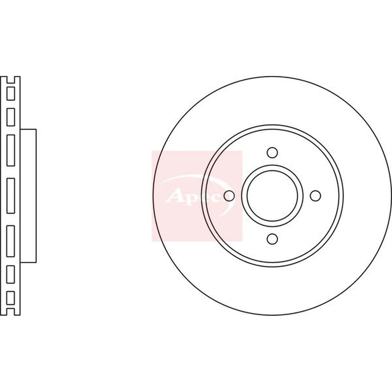 Apec 2 x Vented Front Brake Discs DSK2185