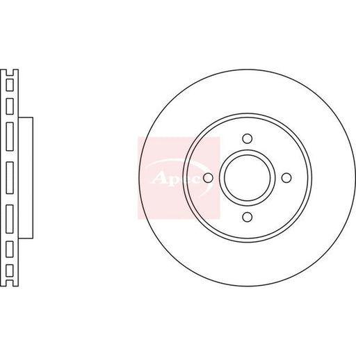 Apec 2 x Vented Front Brake Discs DSK2185