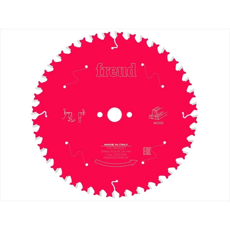 Freud Wood Circular Saw Blade 184 x 16 x 2.4/1.6mm x 40T - F03FS09704