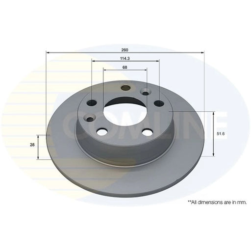 Comline 2 x Solid Rear Brake Discs ADC5087