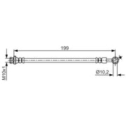 Bosch Brake Hydraulic Hose Line Left 1 987 481 699