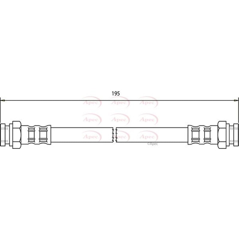 Apec Brake Hydraulic Hose Line Rear HOS3042