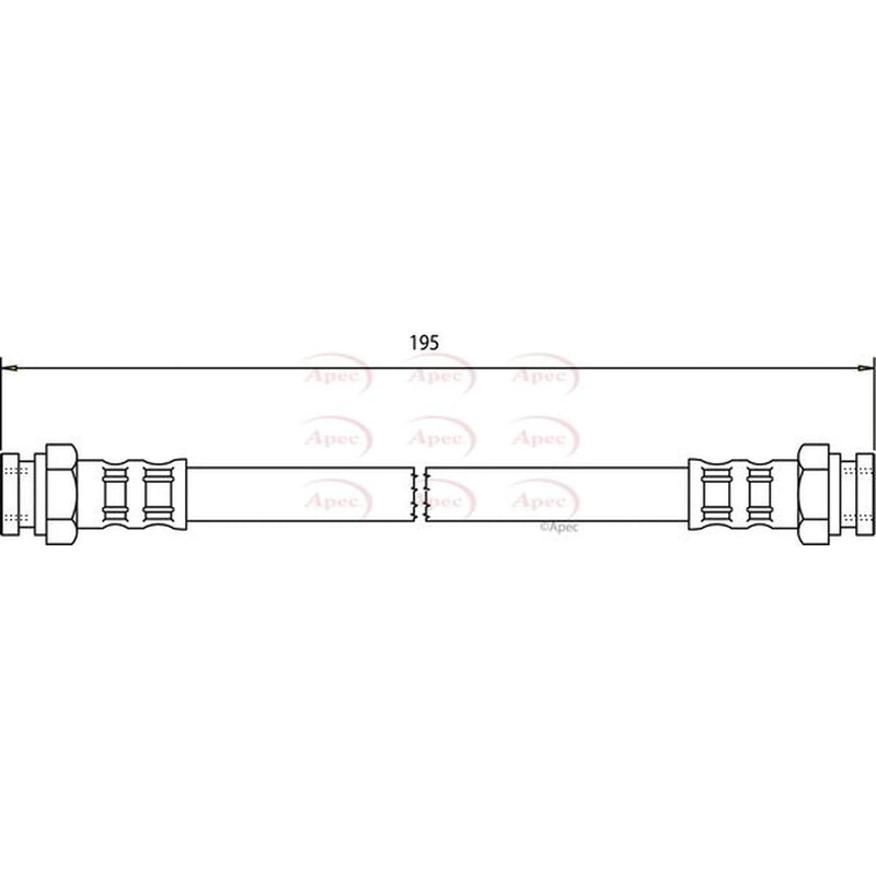 Apec Brake Hydraulic Hose Line Rear HOS3042