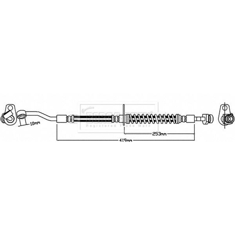 Borg & Beck Brake Hydraulic Hose Line Front Right BBH8214