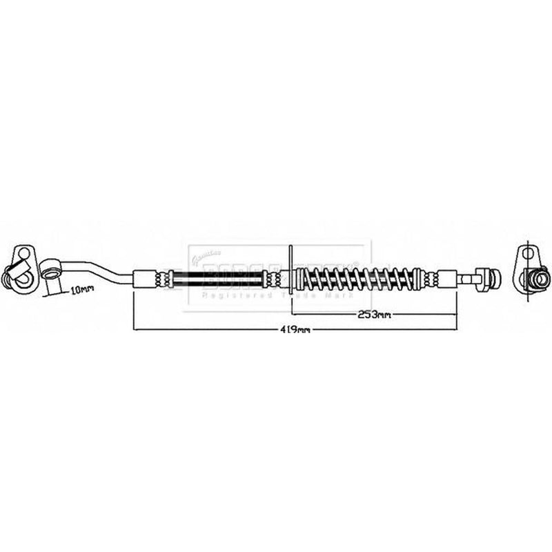 Borg & Beck Brake Hydraulic Hose Line Front Right BBH8214