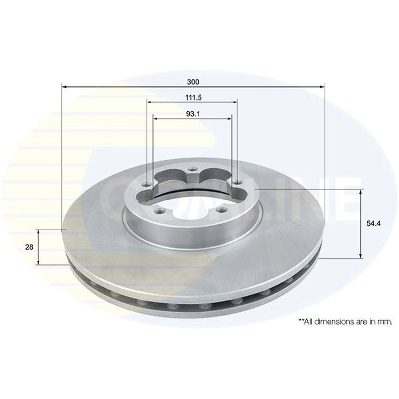 Comline 2 x Front Brake Discs ADC1232V