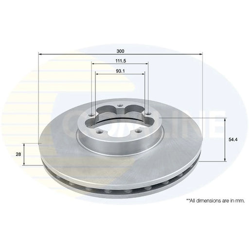 Comline 2 x Front Brake Discs ADC1232V