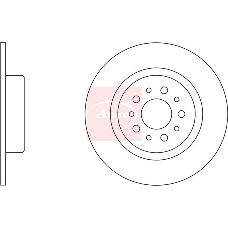 Apec 2 x Solid Rear Brake Discs DSK2335