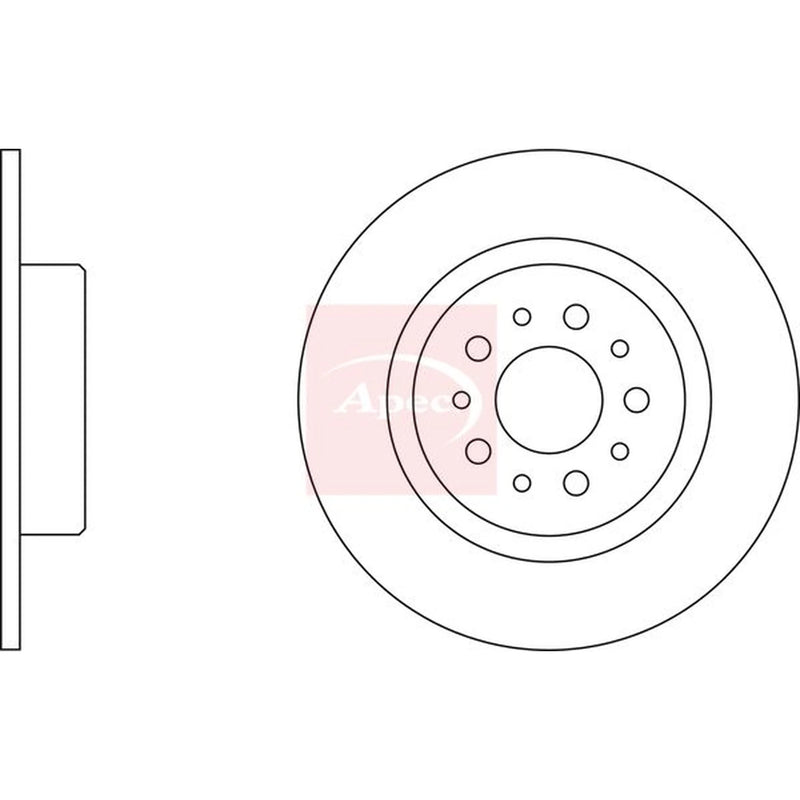 Apec 2 x Solid Rear Brake Discs DSK2335