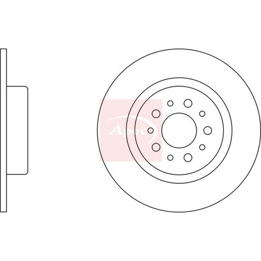 Apec 2 x Solid Rear Brake Discs DSK2335