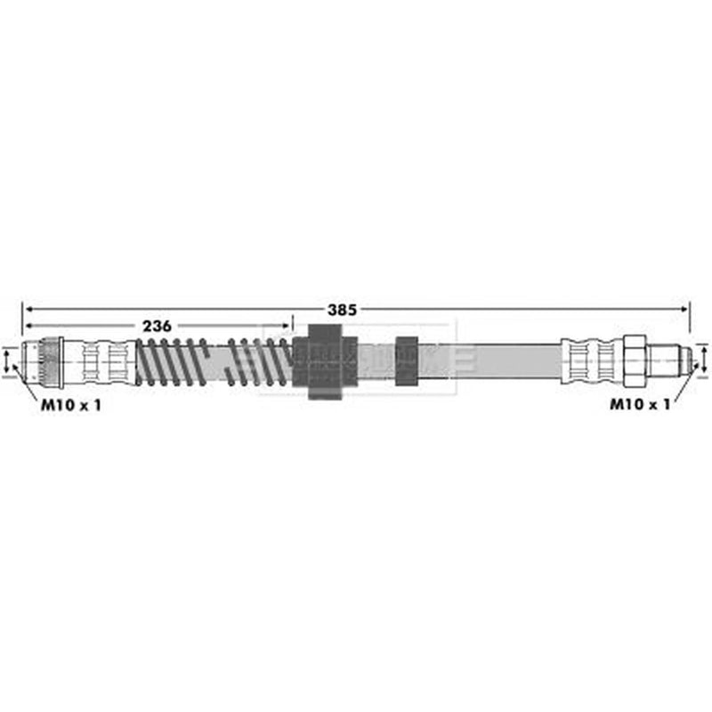 Borg & Beck Brake Hydraulic Hose Line Front Left BBH6643