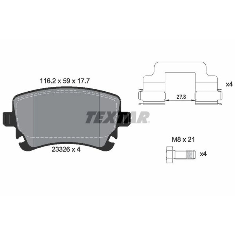 Textar Rear Brake Pad Set 2332601