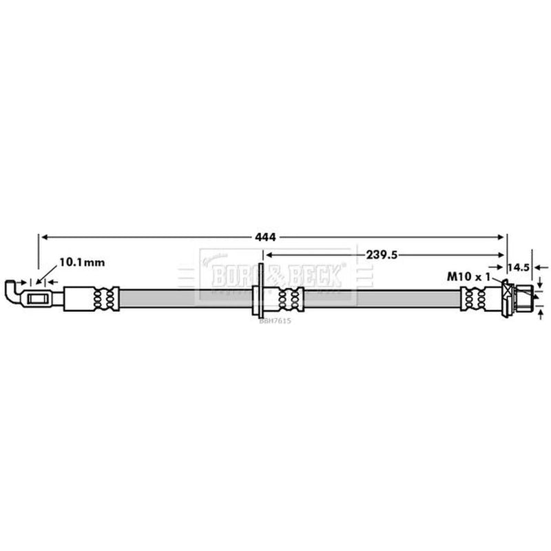 Borg & Beck Brake Hydraulic Hose Line Front Left BBH7615