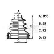 Borg & Beck Drive Shaft Bellow Kit Front Right BCB6391