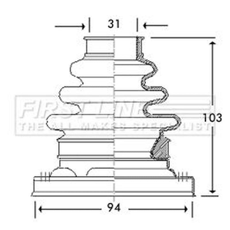 First Line Drive Shaft Bellow Kit Rear Left FCB2792