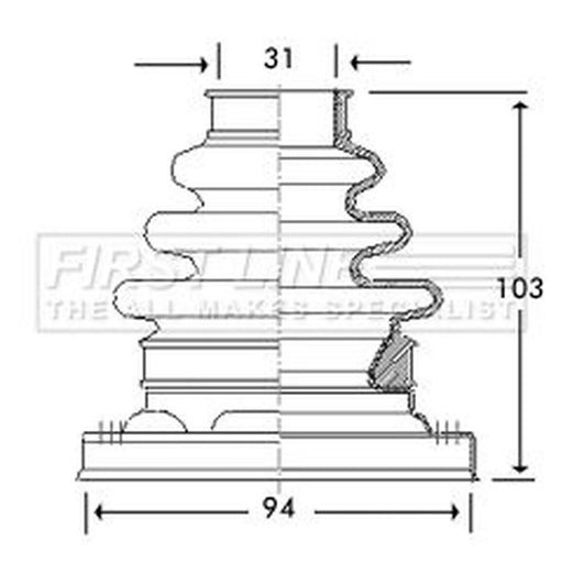 First Line Drive Shaft Bellow Kit Rear Left FCB2792