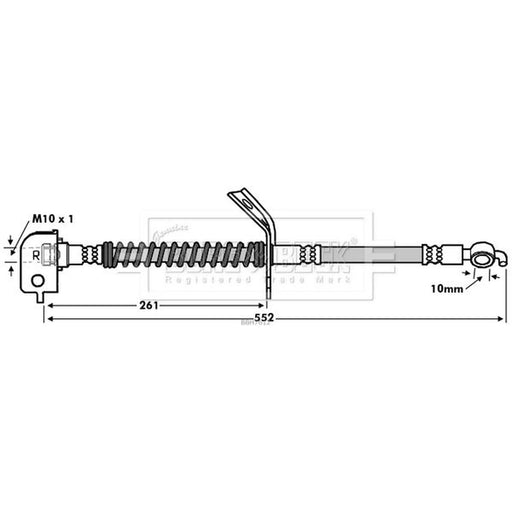 Borg & Beck Brake Hydraulic Hose Line Front Right BBH7612