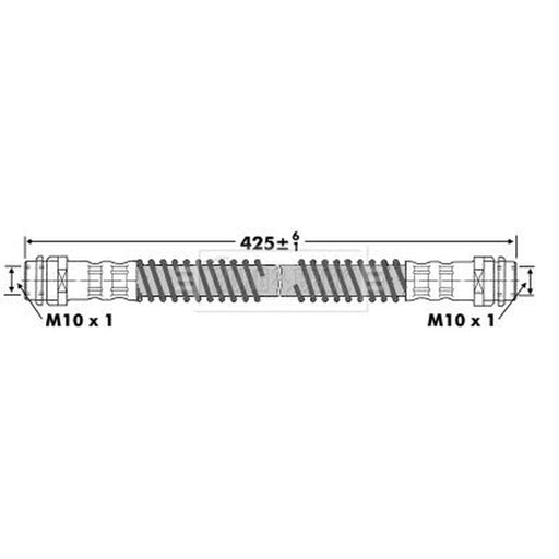 Borg & Beck Brake Hydraulic Hose Line Rear Left BBH7301