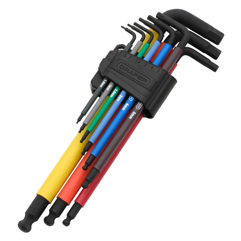 Draper Extra-Long Arm Hex Key Set 9 Piece