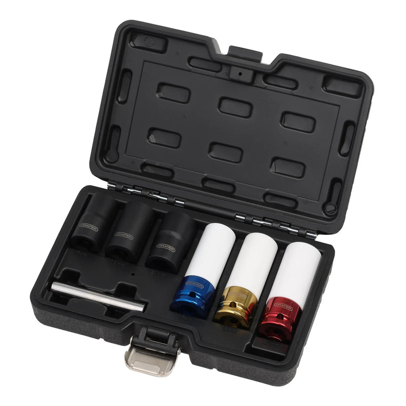 Draper Wheel Nut & Bolt Extractor Socket Set, 7 Piece 1/2" Drive