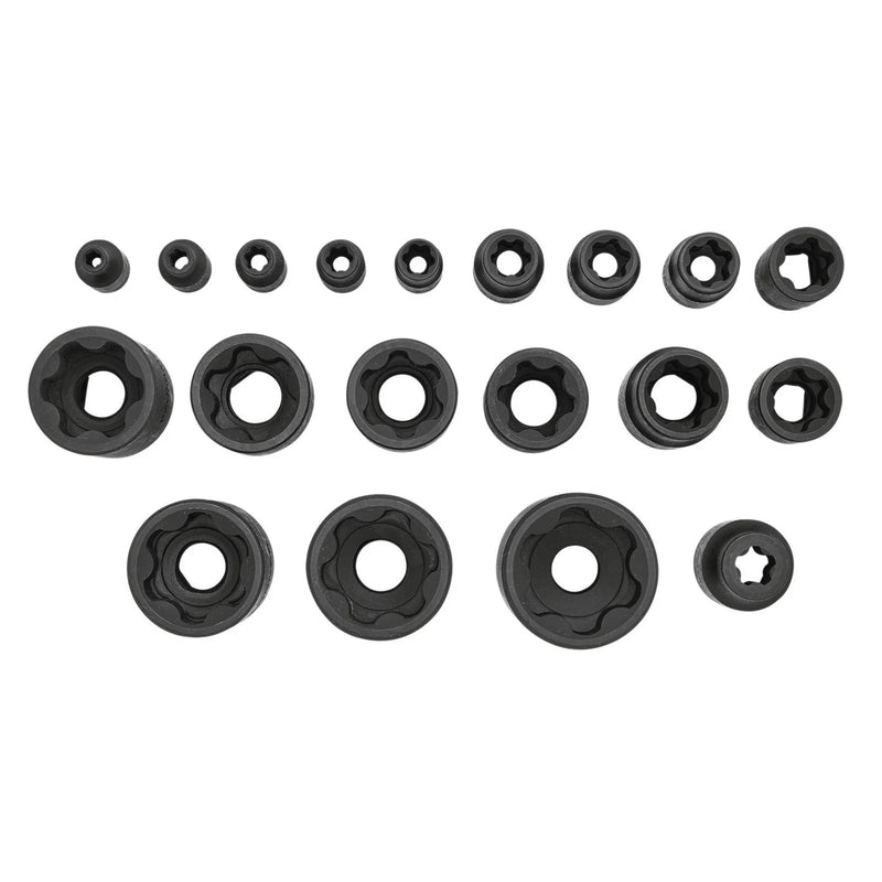 Draper External Torx Plus Socket Set 19 Piece 1/4" 3/8" 1/2"
