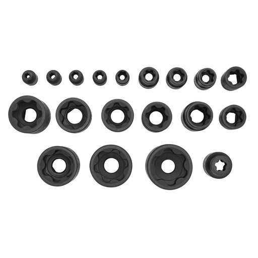 Draper External Torx Plus Socket Set 19 Piece 1/4" 3/8" 1/2"