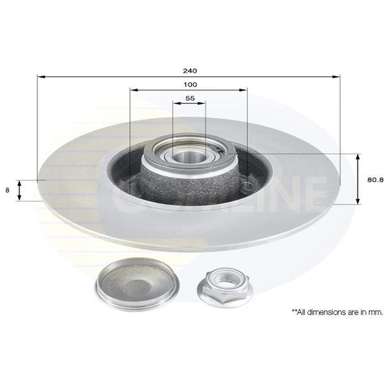 Comline 2 x Solid Rear Brake Discs ADC3010