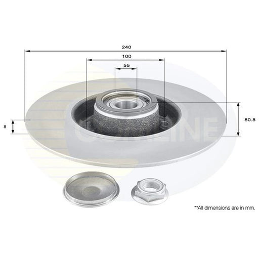 Comline 2 x Solid Rear Brake Discs ADC3010