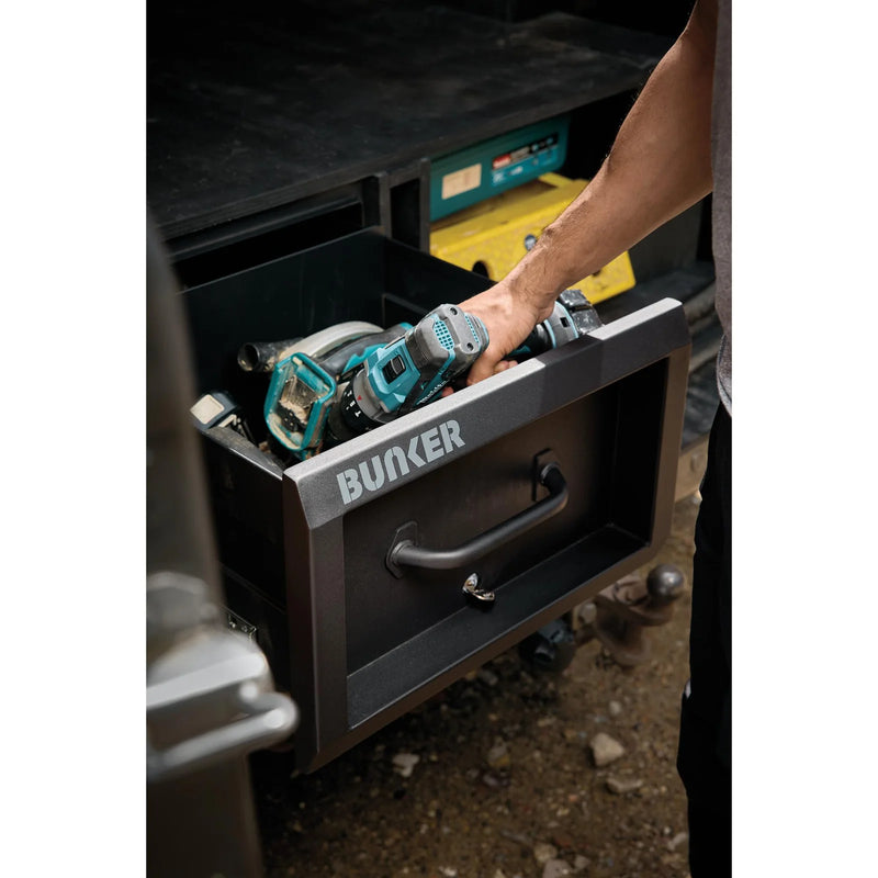 Bunker S1 Slider Tool Storage Box, Heavy-Duty Steel, Black