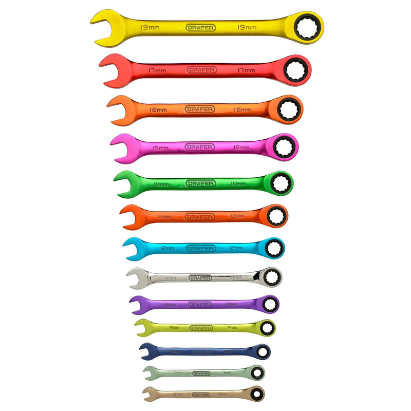 Draper HI-TORQ® Ratchet Spanner Set 6-19mm 13 Piece
