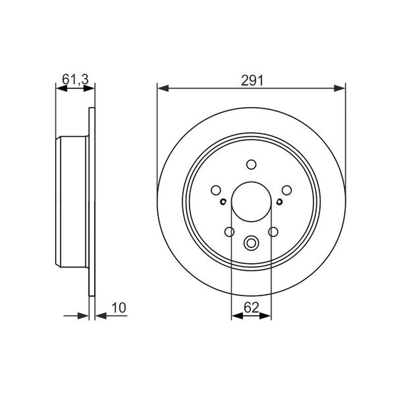 Bosch 2 x Solid Rear Brake Discs 0 986 479 657