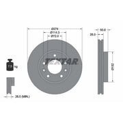 Textar 2 x Internally Vented Front Brake Discs 92174703