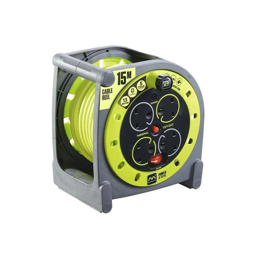 Masterplug PRO-XT Case Cable Reel 240V 13A 4-Socket 15m - HMU15134SL-PX