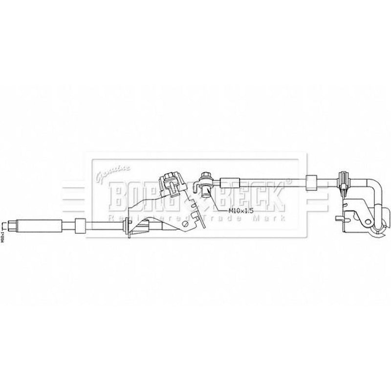 Borg & Beck Brake Hydraulic Hose Line Front Left BBH8534