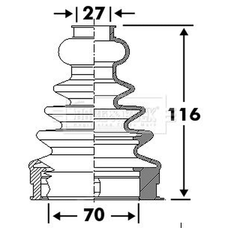 Borg & Beck Drive Shaft Bellow Kit Front Left BCB6113