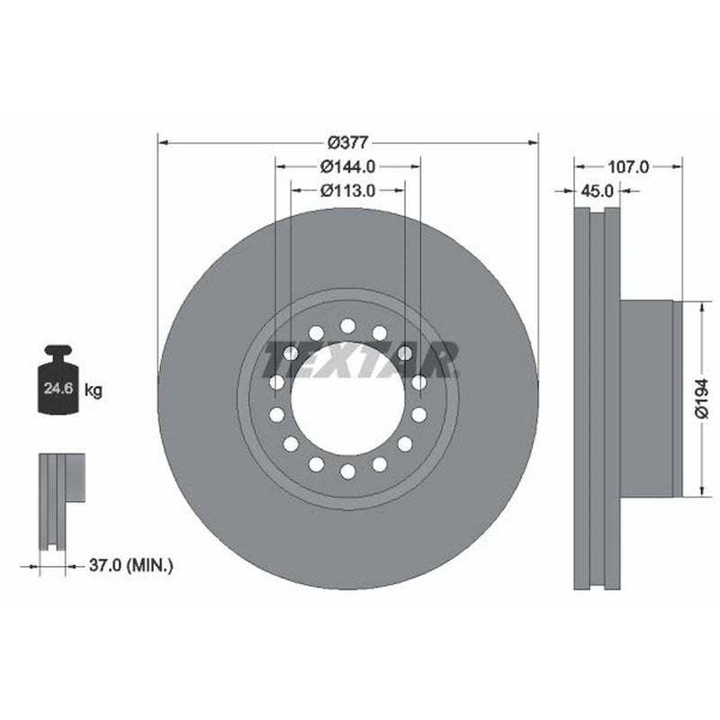Textar 2 x Internally Vented Brake Discs 93175200 OE 2995702 2995894 2996708