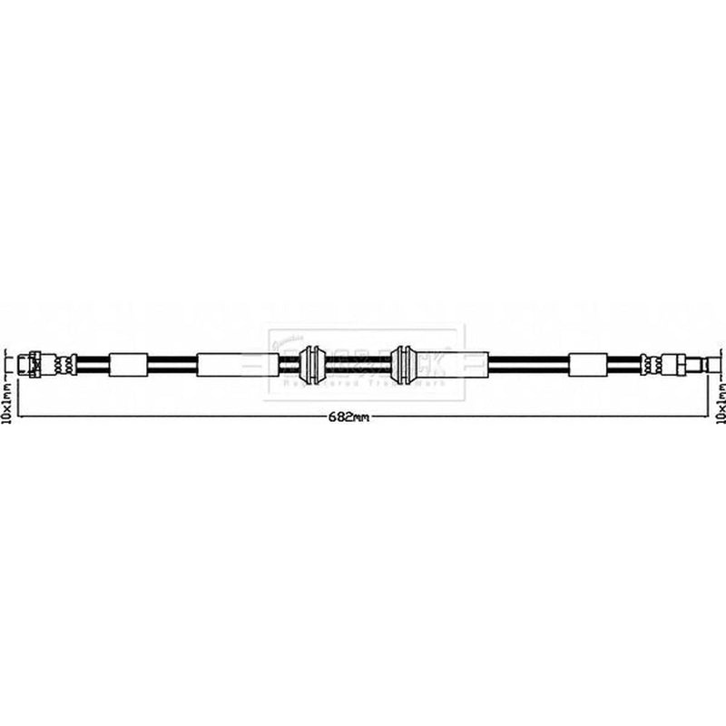 Borg & Beck Brake Hydraulic Hose Line Front Left BBH8652